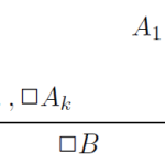 A natural deduction style proof rule, introducing a box while eliminating arbitrarily many boxes.